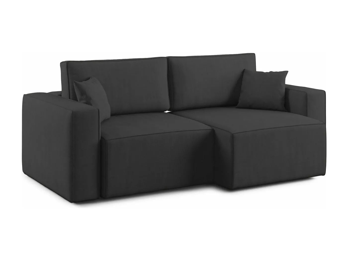 Morfeo Sofa mit ausziehbaren Sitzen aus weichem wasserfestem Stoff T02 180 cm schwarz
