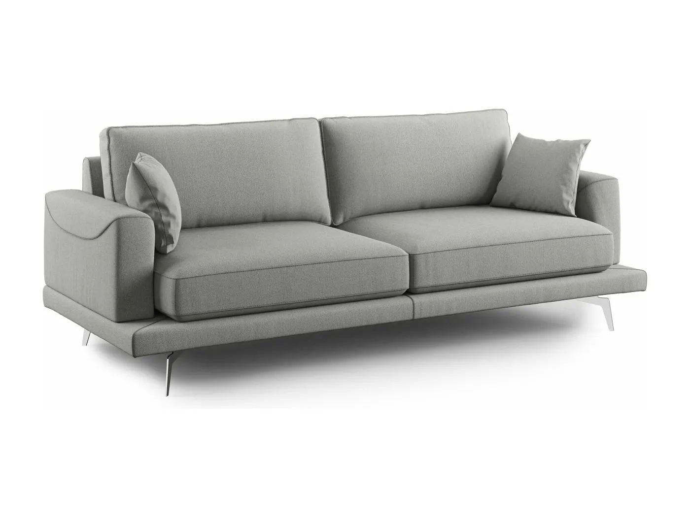 Dorian modernes Sofa aus weichem, schmutzabweisendem Stoff T05 178 cm grau