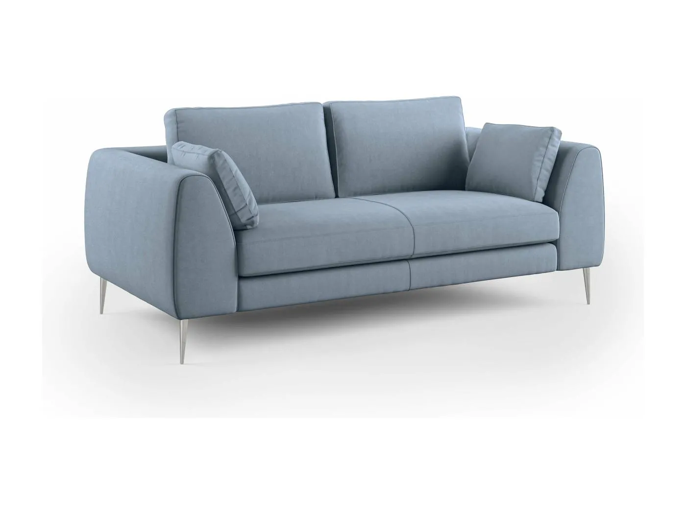 Plano modernes Sofa aus abwaschbarer technischer Mikrofaser T11 176 cm baby blau