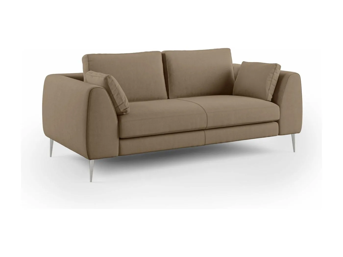 Plano modernes Sofa aus abwaschbarer technischer Mikrofaser T11 216 cm braun