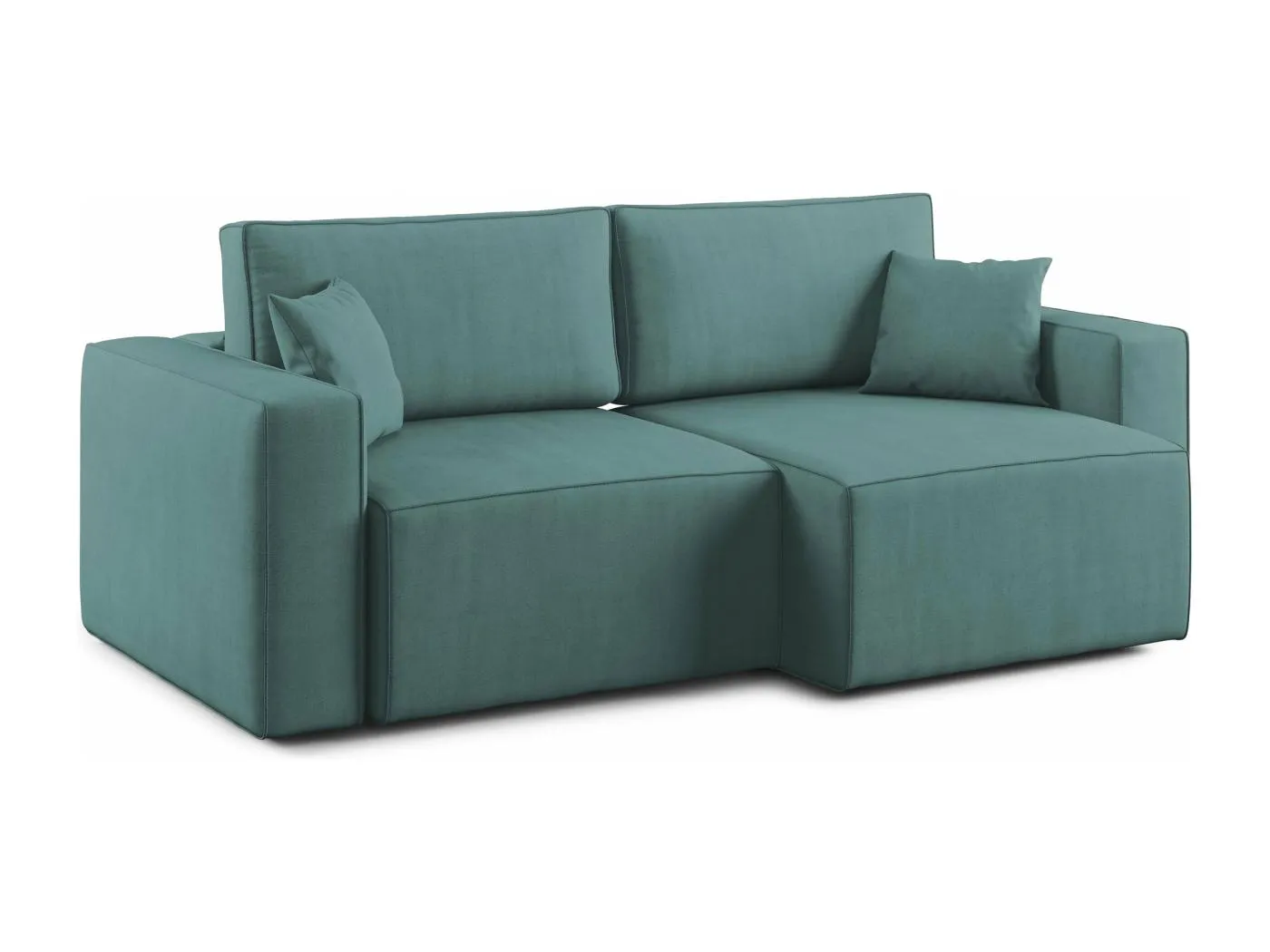 Morfeo Sofa mit ausziehbaren Sitzen aus weichem wasserfestem Stoff T02 180 cm petrol