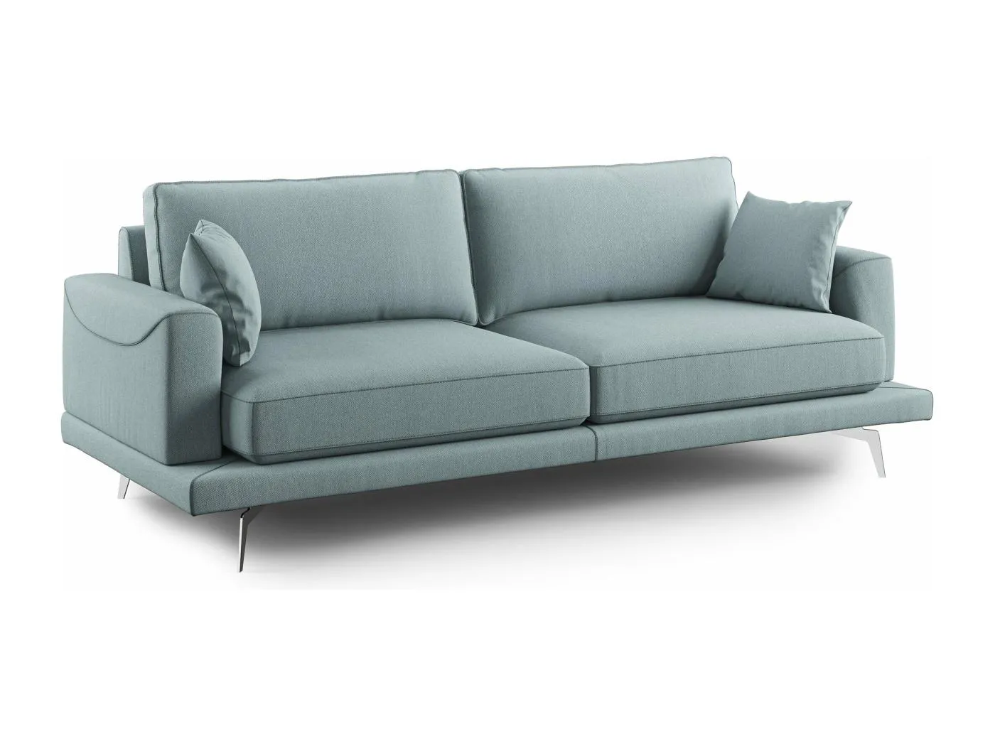 Dorian modernes Sofa aus weichem, schmutzabweisendem Stoff T05 178 cm baby blau