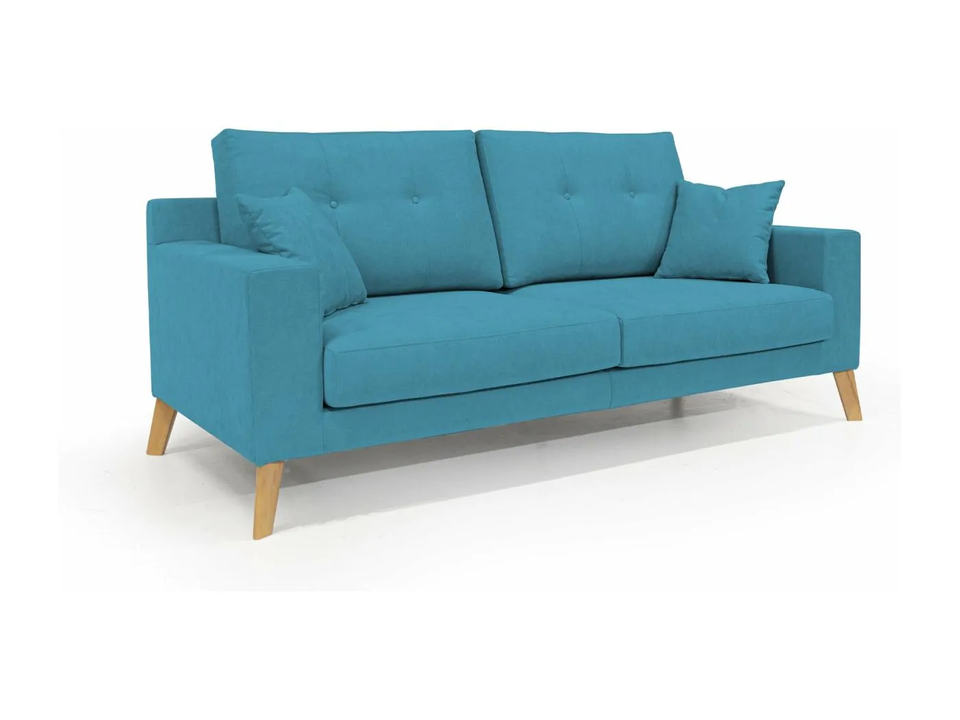 Danish modernes Sofa aus weichem, wasserfestem Stoff T02 146 cm hellblau