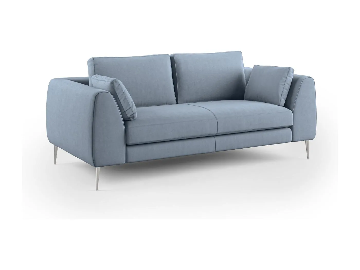 Plano modernes Sofa aus abwaschbarer technischer Mikrofaser T11 196 cm baby blau