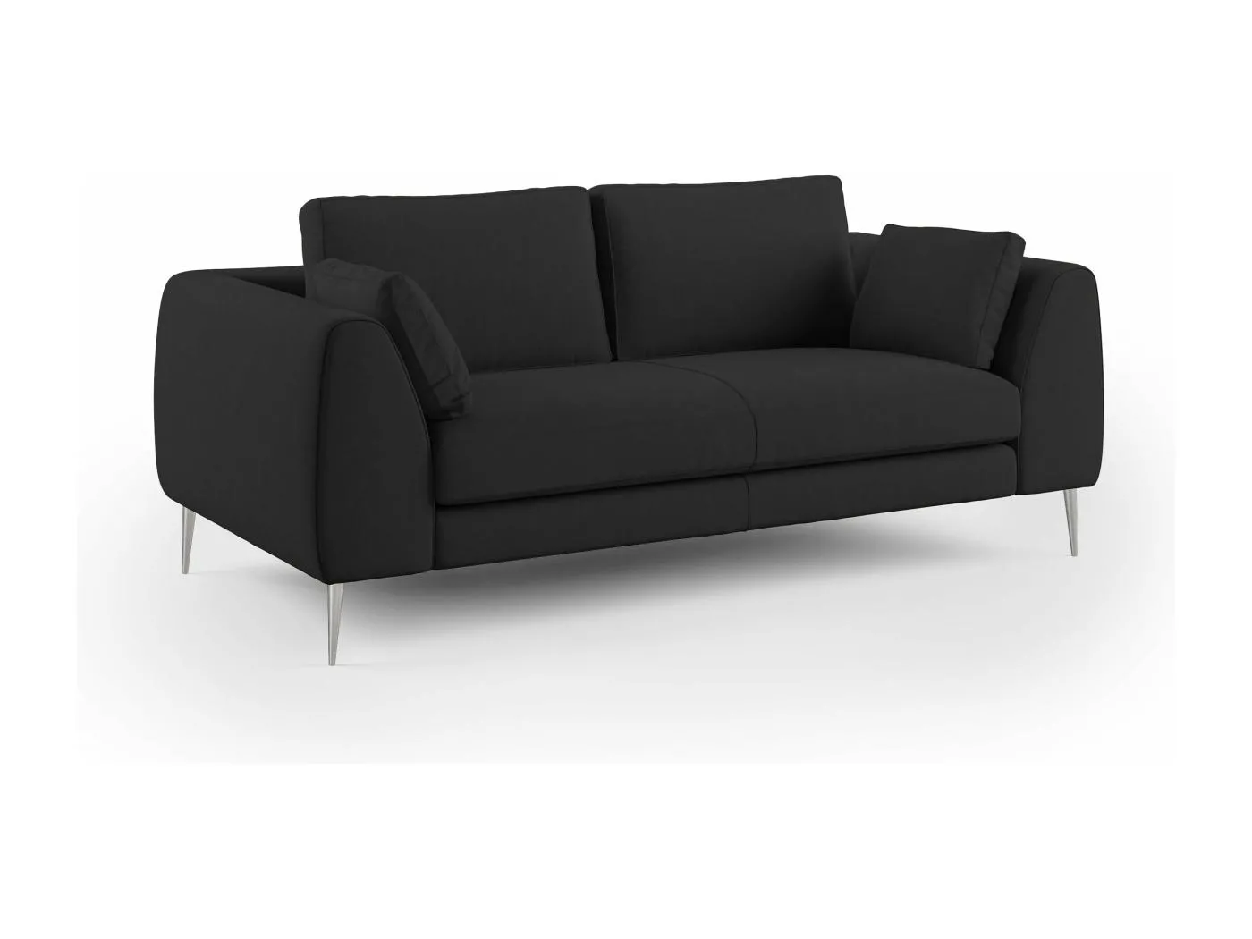 Plano modernes Sofa aus abwaschbarer technischer Mikrofaser T11 196 cm schwarz