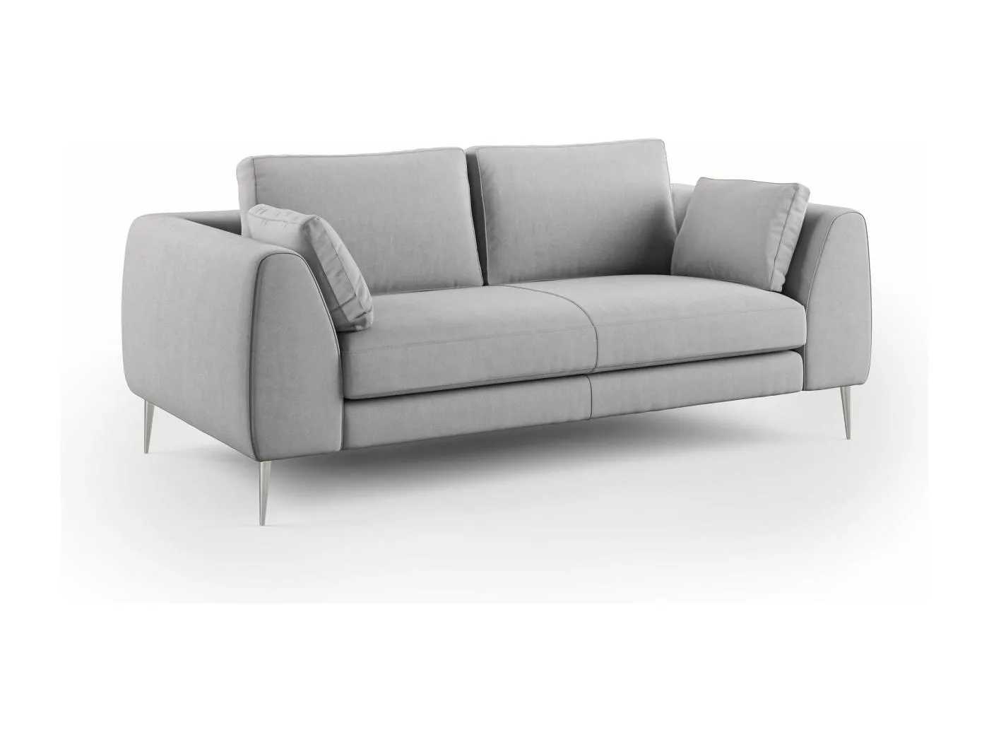Plano modernes Sofa aus abwaschbarer technischer Mikrofaser T11 196 cm grau