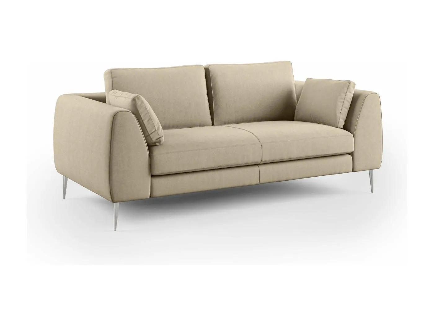 Plano modernes Sofa aus abwaschbarer technischer Mikrofaser T11 216 cm beige