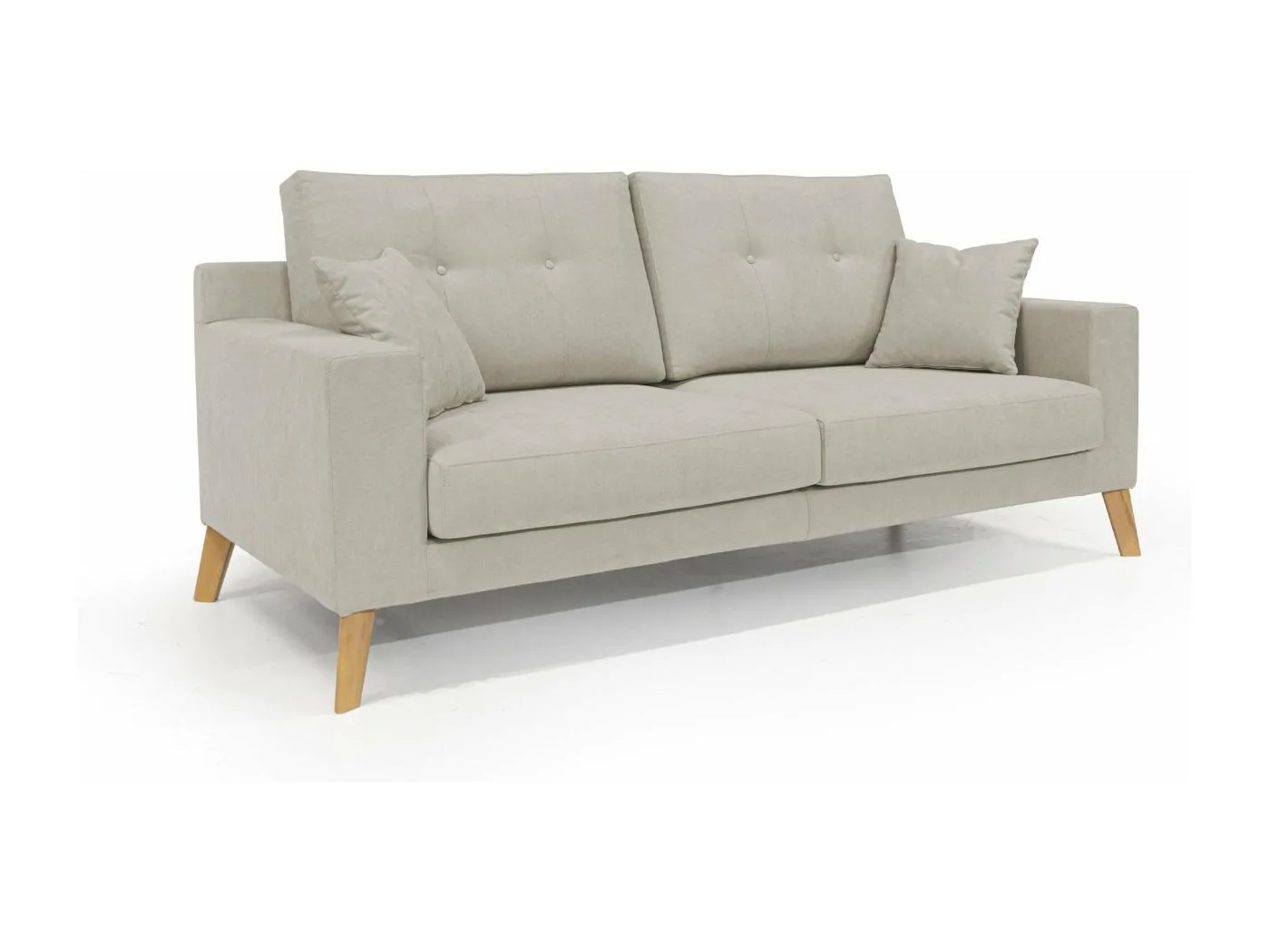 Danish modernes Sofa aus weichem, wasserfestem Stoff T02 206 cm creme