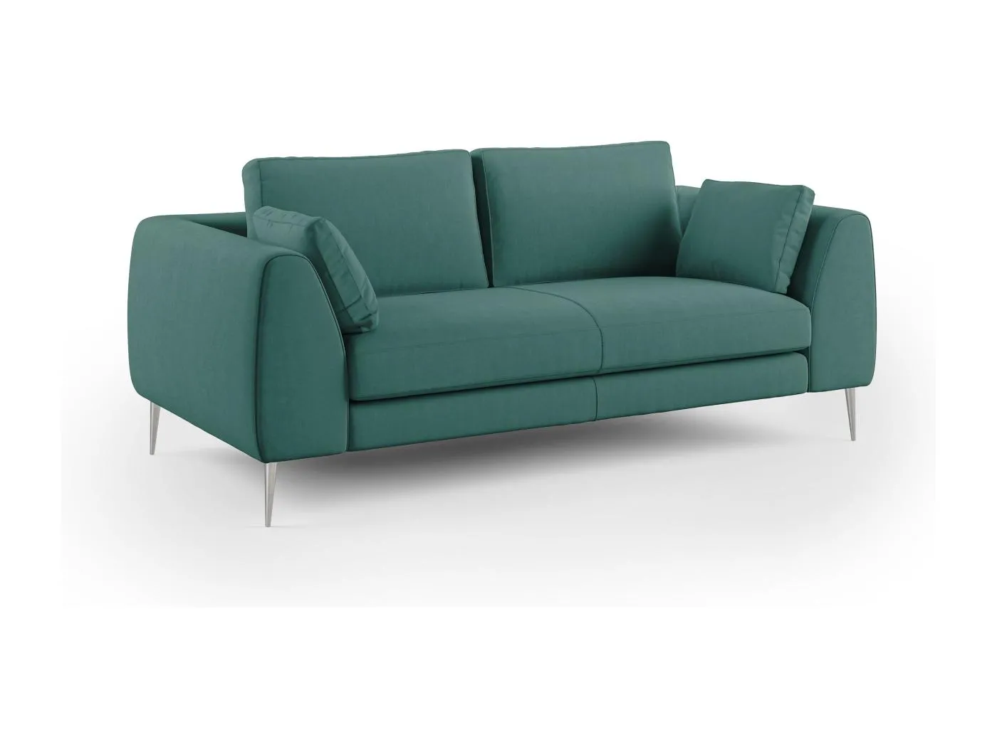Plano modernes Sofa aus abwaschbarer technischer Mikrofaser T11 216 cm petrol