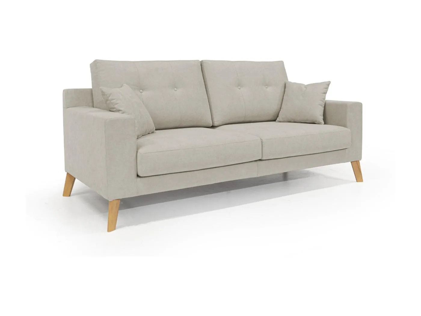 Danish modernes Sofa aus weichem, wasserfestem Stoff T02 186 cm creme