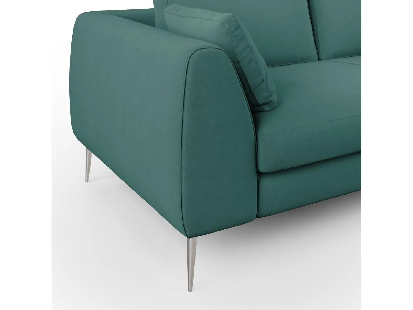 Plano modernes Sofa aus abwaschbarer technischer Mikrofaser T11 176 cm petrol