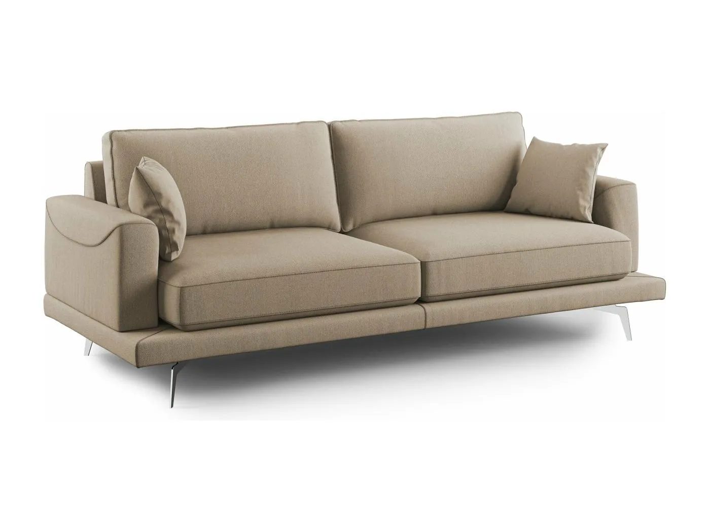 Dorian modernes Sofa aus weichem, schmutzabweisendem Stoff T05 198 cm beige