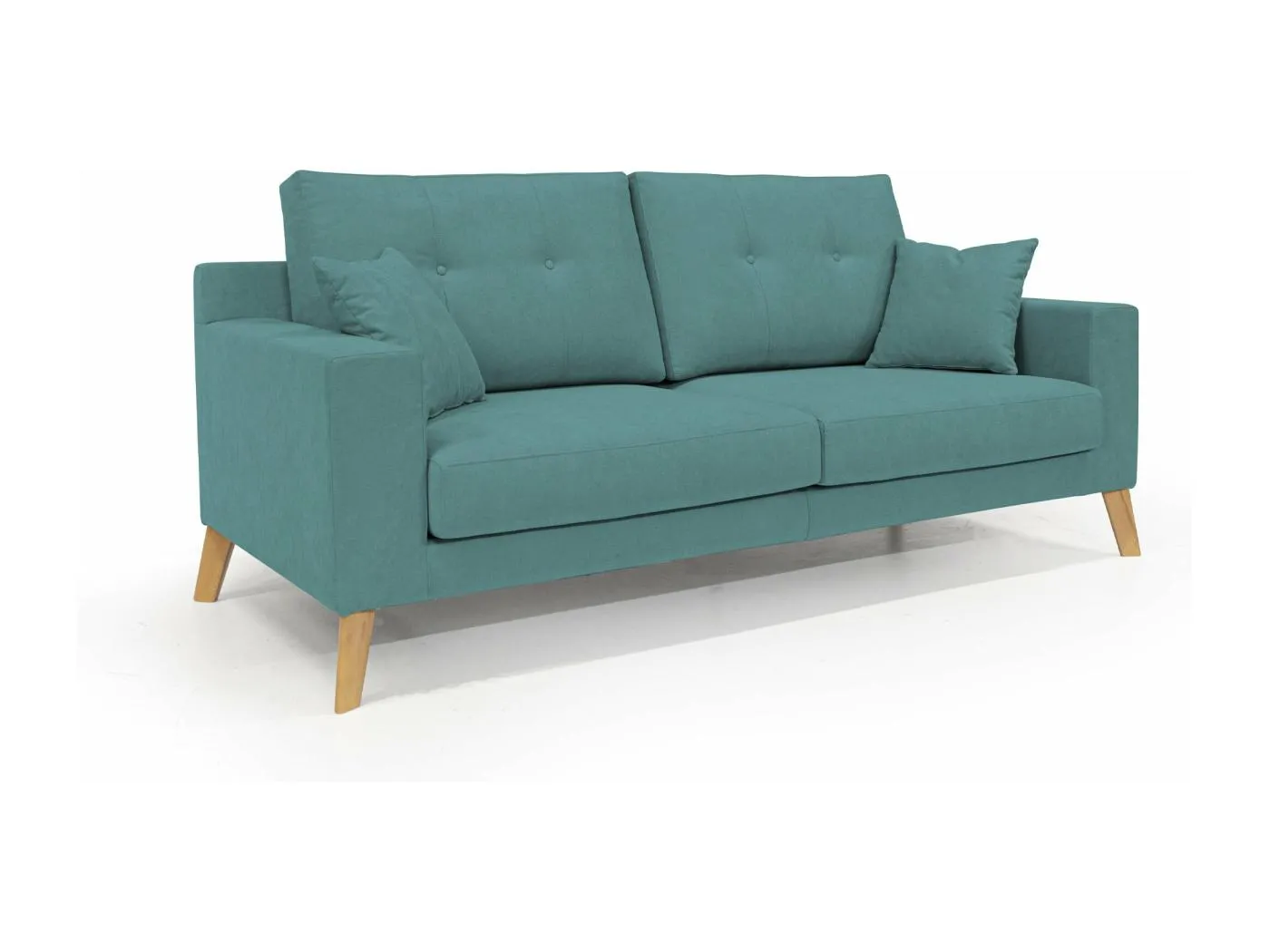Danish modernes Sofa aus weichem, wasserfestem Stoff T02 166 cm petrol
