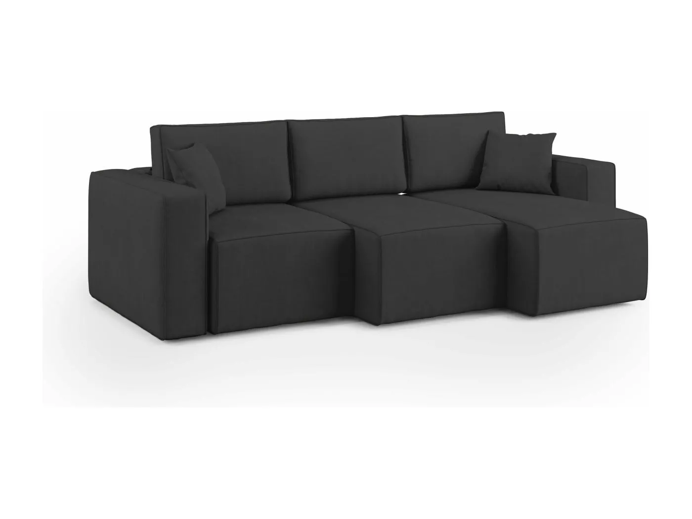 Morfeo Sofa mit 3 asuziehbaren Sitzen aus weichem wasserfestem Stoff T02 245 cm schwarz