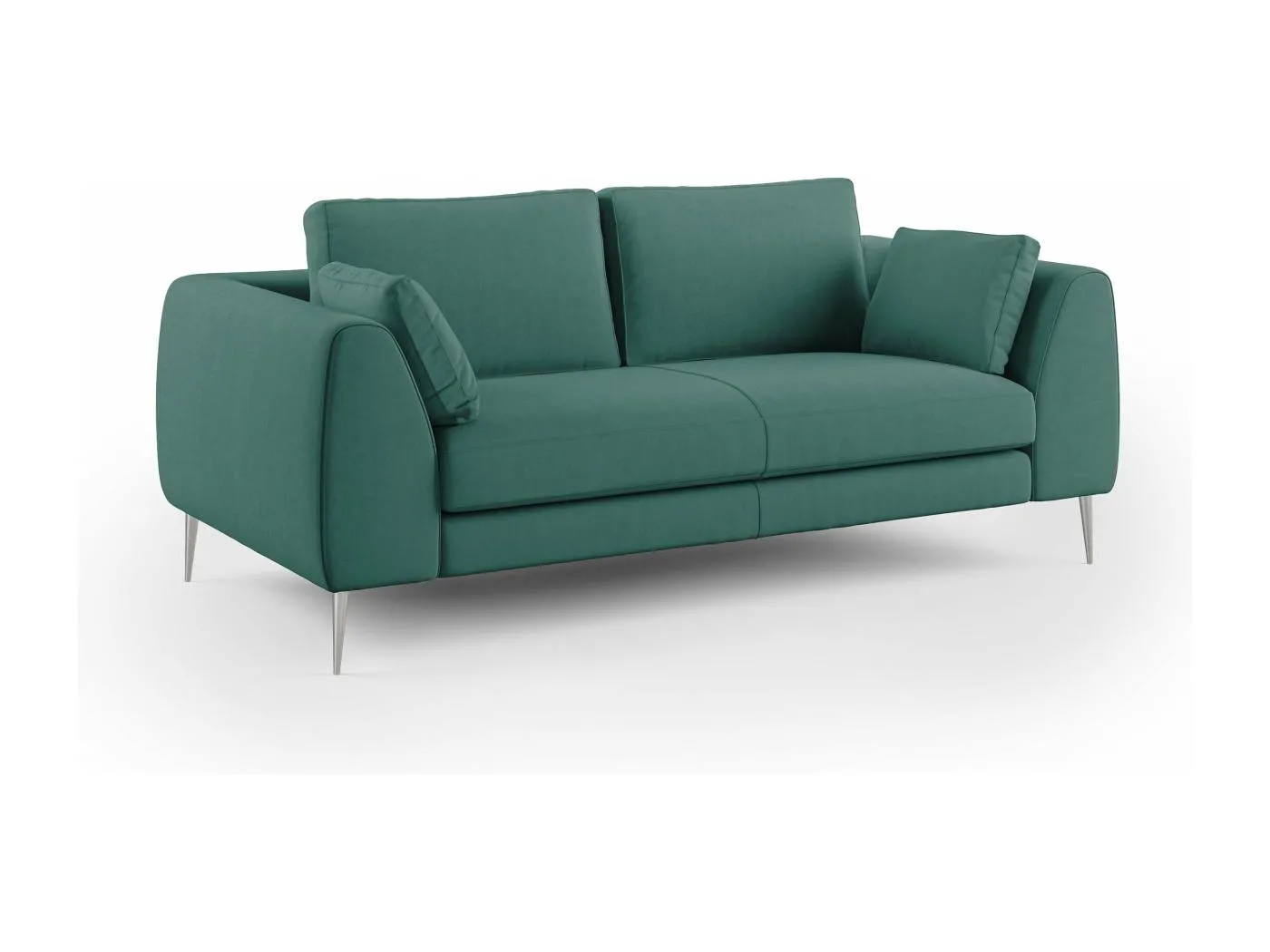 Plano modernes Sofa aus abwaschbarer technischer Mikrofaser T11 196 cm petrol