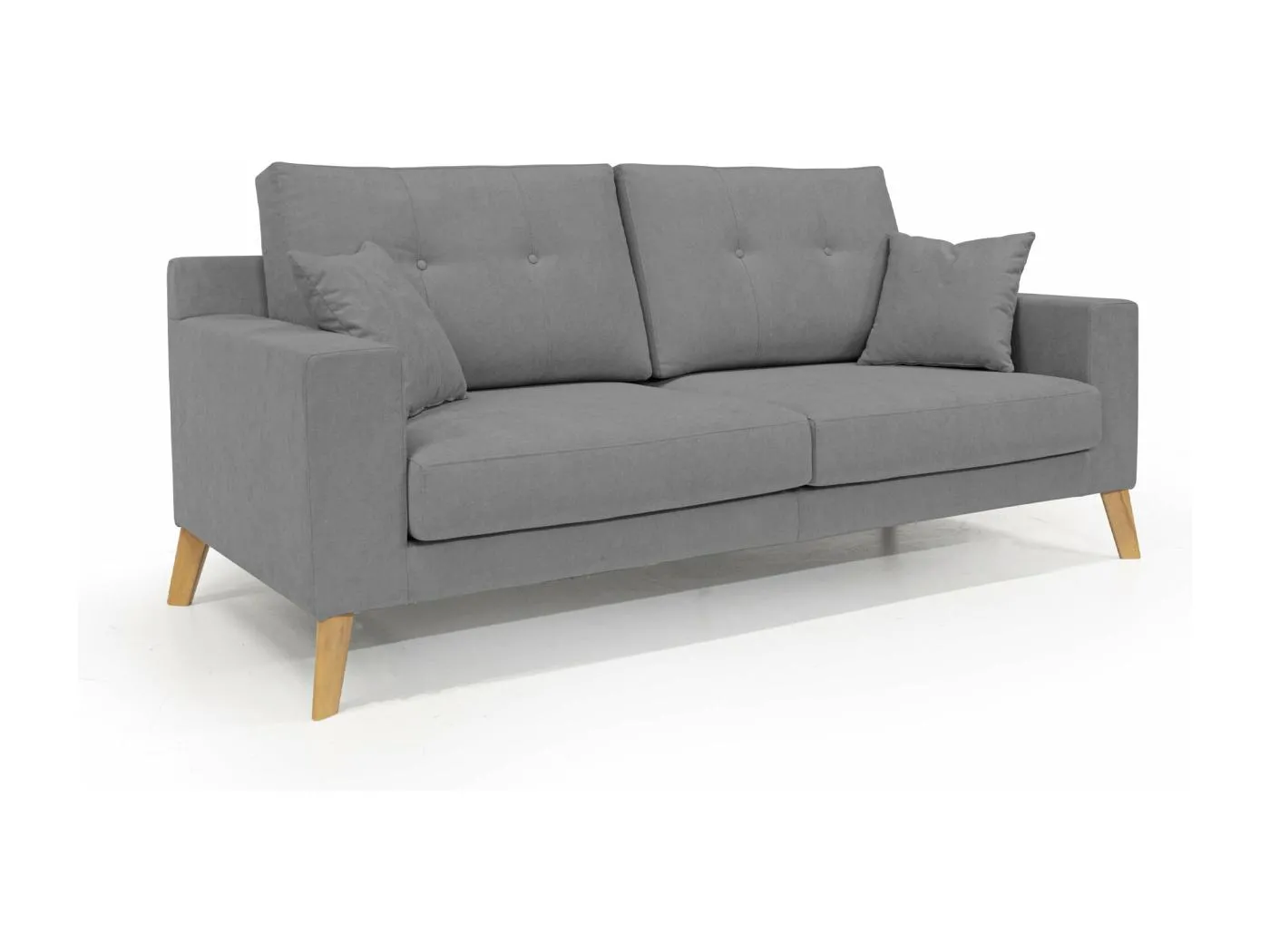 Danish modernes Sofa aus weichem, wasserfestem Stoff T02 206 cm grau