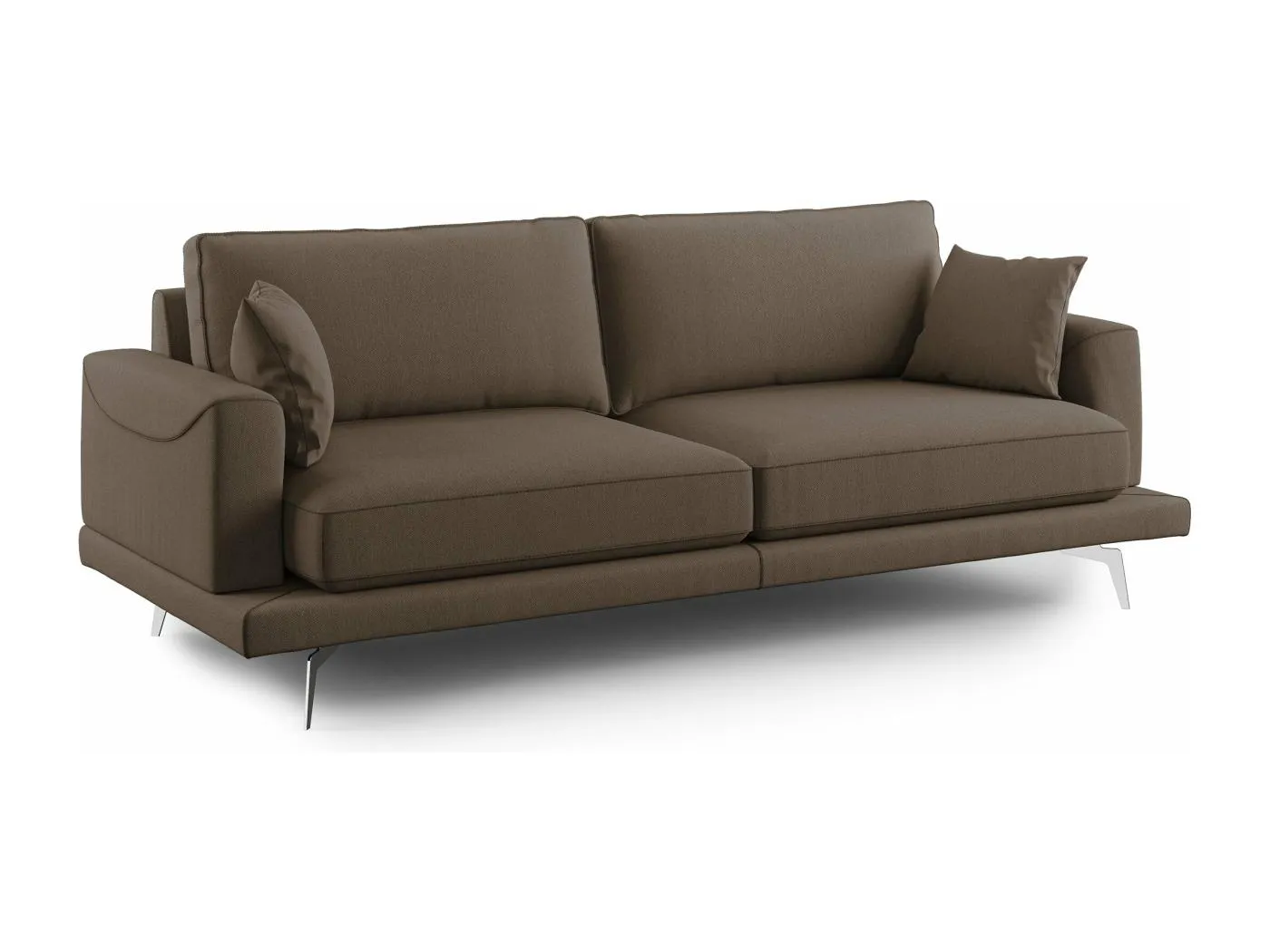 Dorian modernes Sofa aus weichem, schmutzabweisendem Stoff T05 178 cm braun