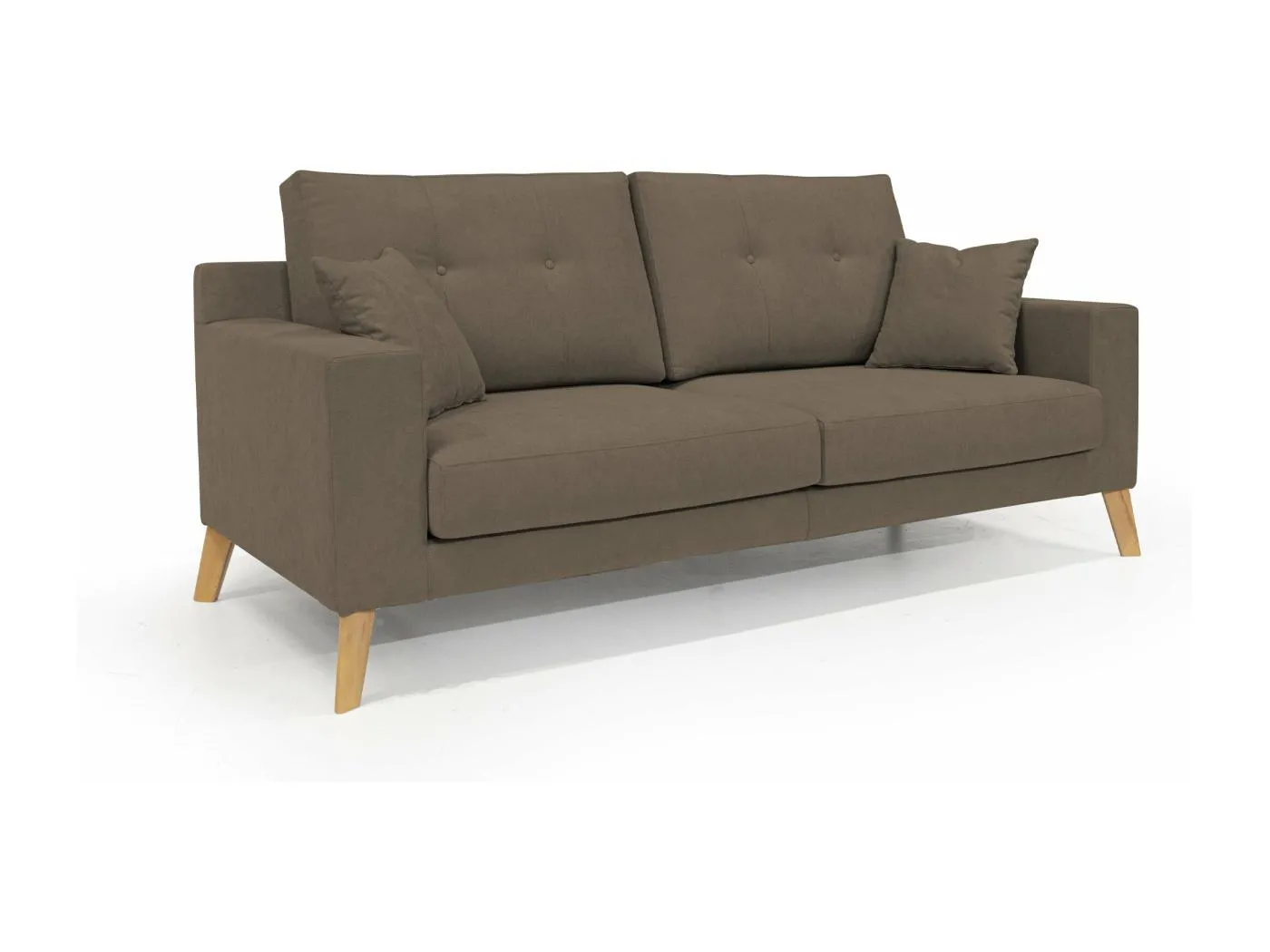 Danish modernes Sofa aus weichem, wasserfestem Stoff T02 206 cm braun