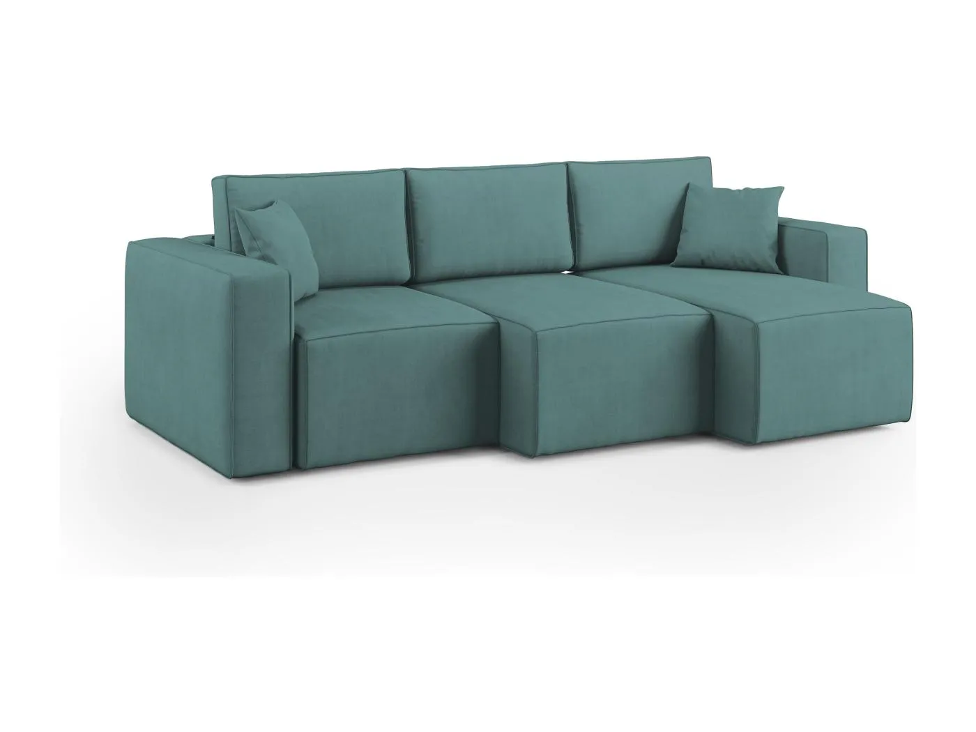 Morfeo Sofa mit 3 asuziehbaren Sitzen aus weichem wasserfestem Stoff T02 245 cm petrol