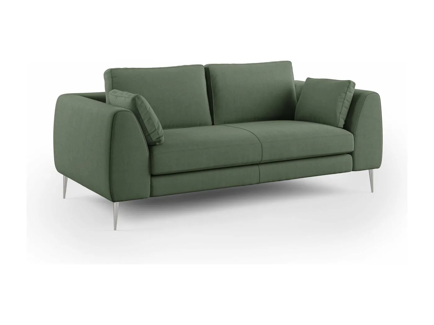 Plano modernes Sofa aus abwaschbarer technischer Mikrofaser T11 216 cm grün