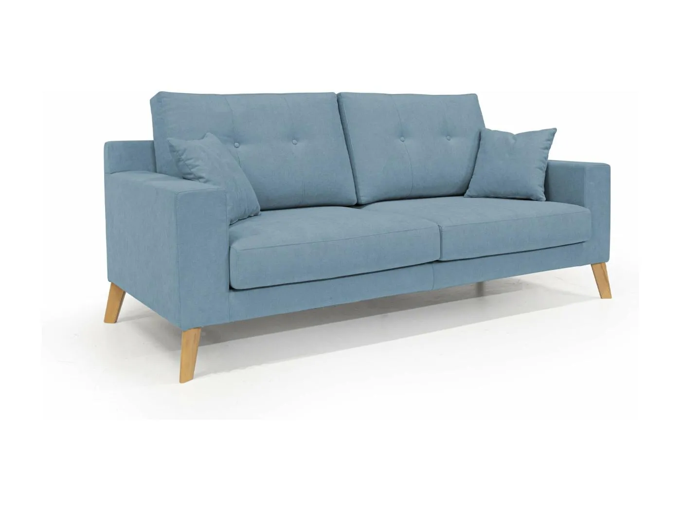 Danish modernes Sofa aus weichem, wasserfestem Stoff T02 166 cm baby blau