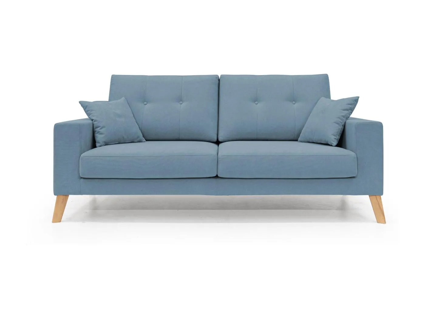 Danish modernes Sofa aus weichem, wasserfestem Stoff T02 186 cm baby blau