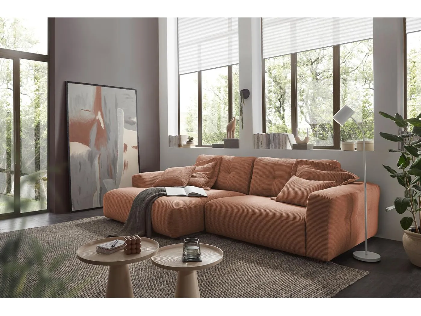 Ecksofa - Braun Cord - MIKA