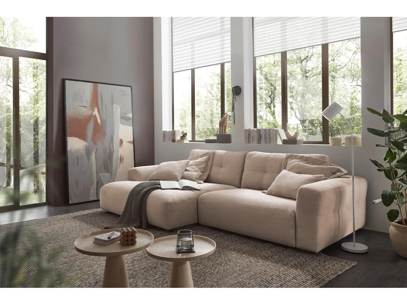 Ecksofa - Taupe Cord - MIKA