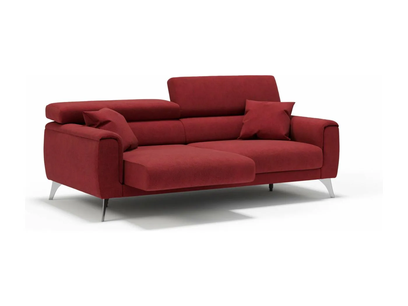 Caravaggio Sofa mit verschiebbaren Sitzen aus wasserfestem, weichem Stoff T02 169 cm Rot