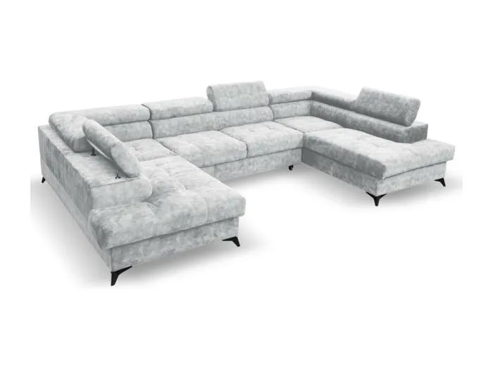 WOHNLANDSCHAFT Sorento U mit Schlaffunktion silber