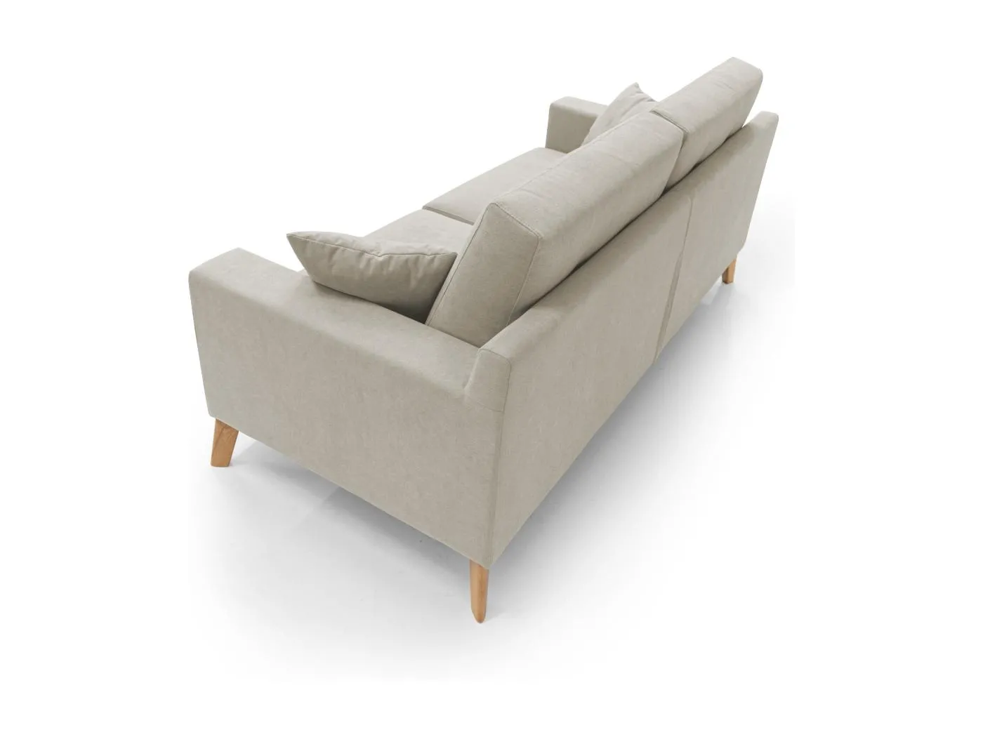 Danish modernes Sofa aus weichem, wasserfestem Stoff T02 146 cm creme