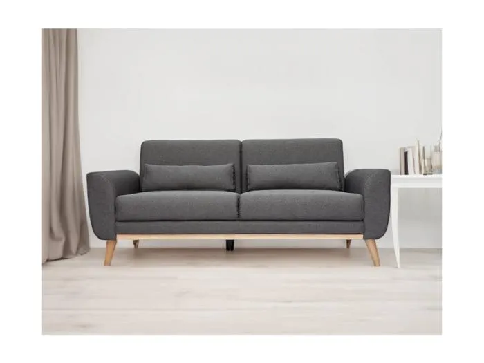 Design-Sofa 3 Plätze Stoff dunkelgrauer EKTOR