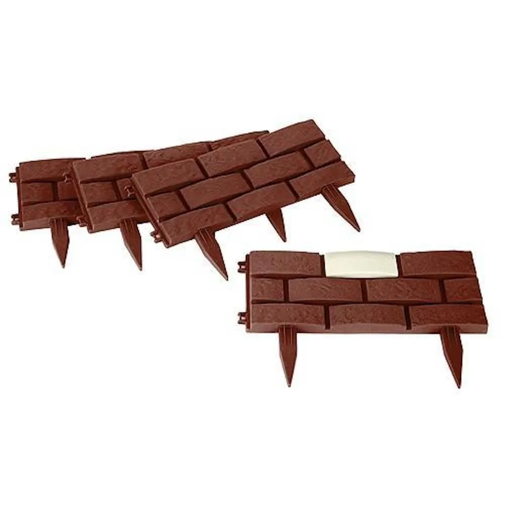 PROREGAL Solargartengrenze, Gartenzaun GB004, 45x29 cm, Plastik, LED, 4 Stück