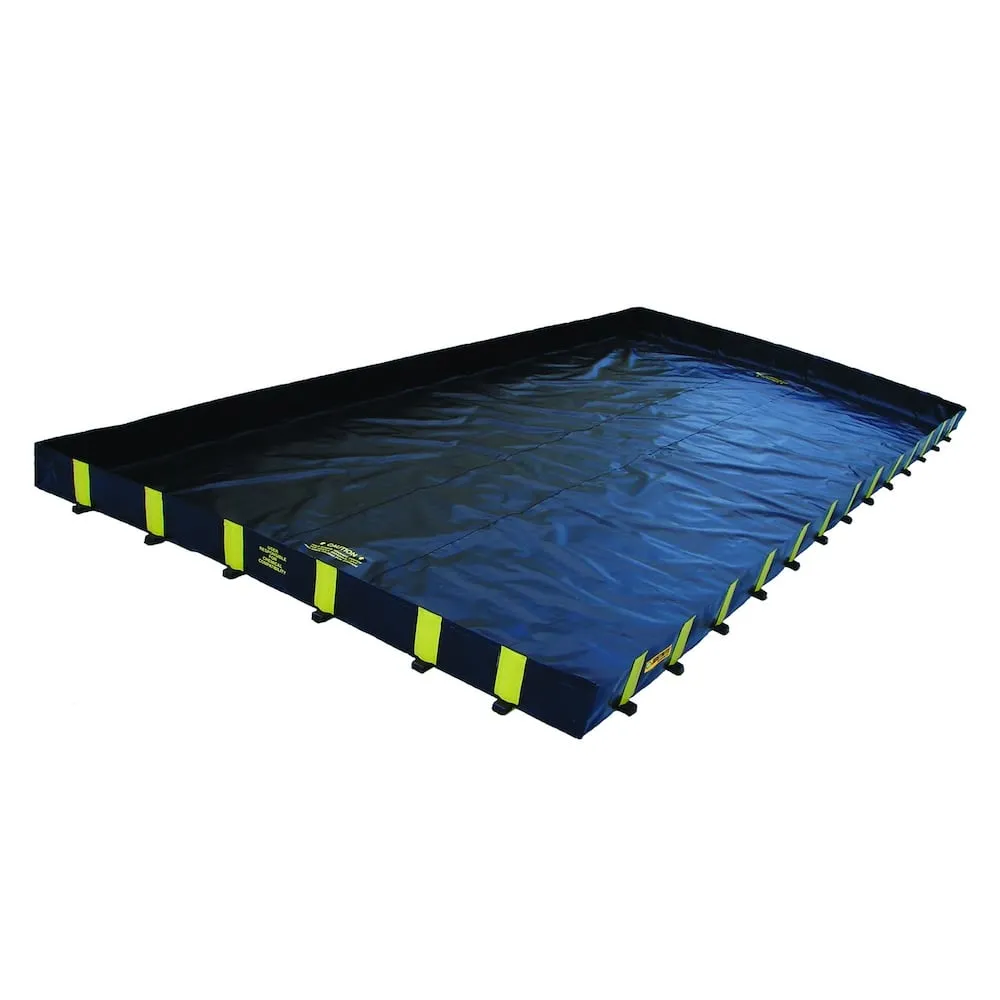 Justrite Flexible Auffangwannen-System für Fahrzeuge und Tankwagen | HxBxT 31x386x1544cm | 16978 Liter | Hochbelastbare, befahrbare & faltbare Langzeitwanne | Schwarz