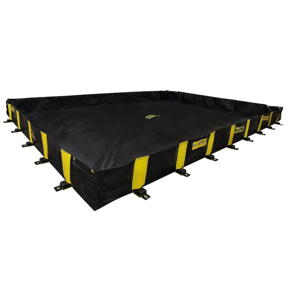 Justrite Flexible Auffangwannen-System für Fässer, IBC-Behälter & Tanks | HxBxT 31x508x508cm | 7230 Liter | Langlebige befahrbare Faltwanne