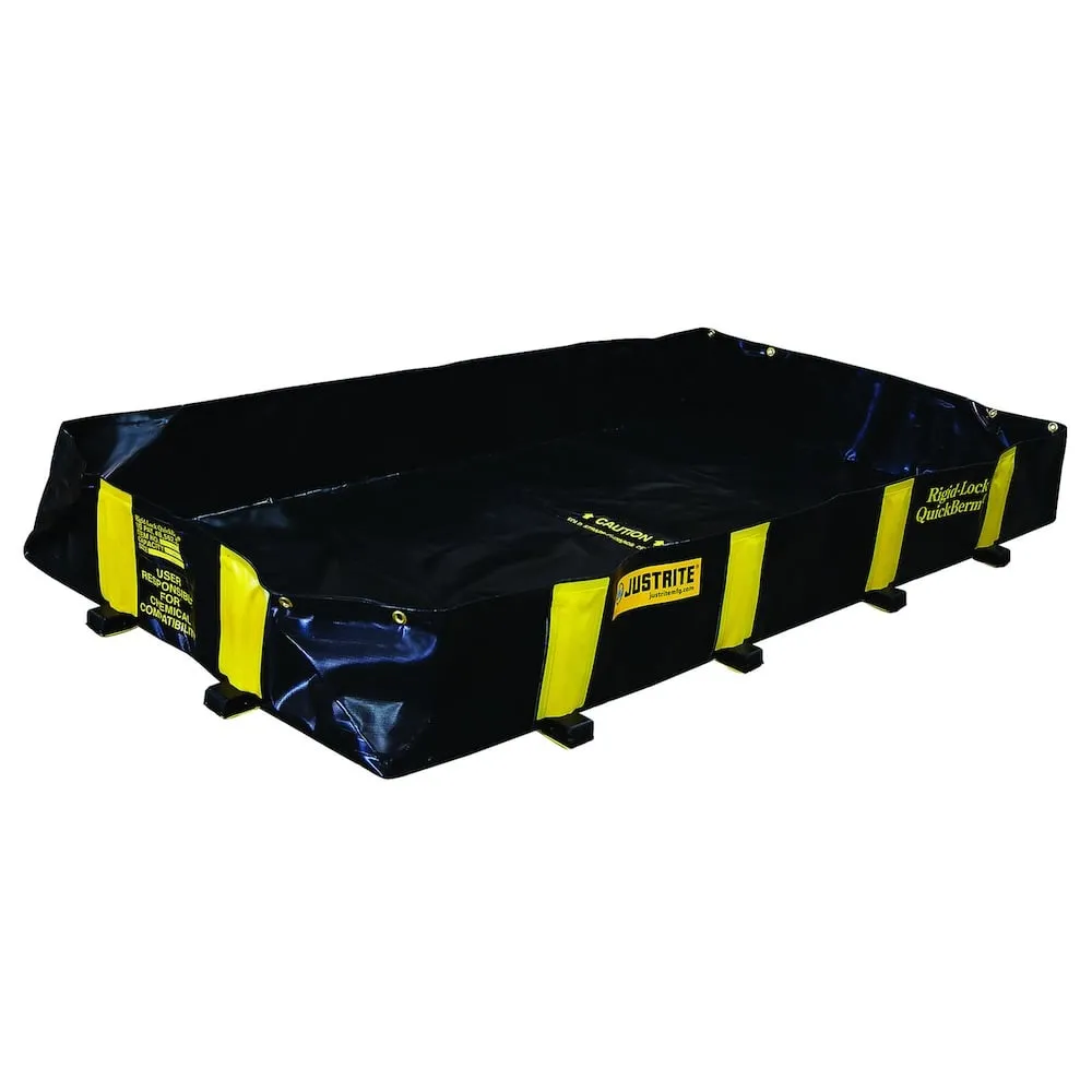 Justrite Flexible Auffangwannen-System für Fässer, IBC-Behälter & Tanks | HxBxT 31x122x264cm | 890 Liter | Langlebige befahrbare Faltwanne