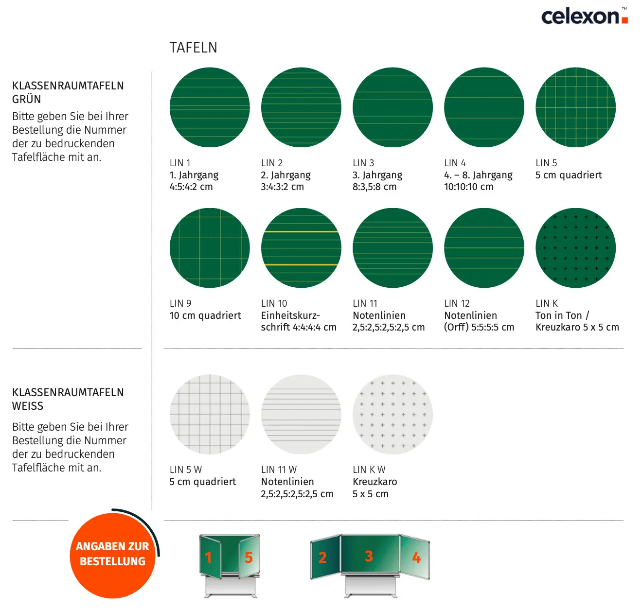 celexon Lineatur für Tafeloberflächen