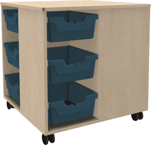 Spielinsel A-Toll "Midi" mit 12 hohen Ergo Tray Boxen, fahrbar