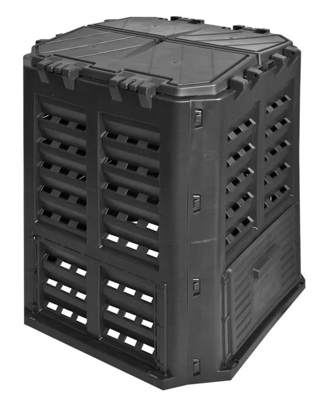 Komposter ECO PLUS | HxBxT 84x69x69cm | 320 Liter | Schwarz | Kompost, Schnellkomposter, Thermokomposter, Behälter, Aufbewahrungsbehälter