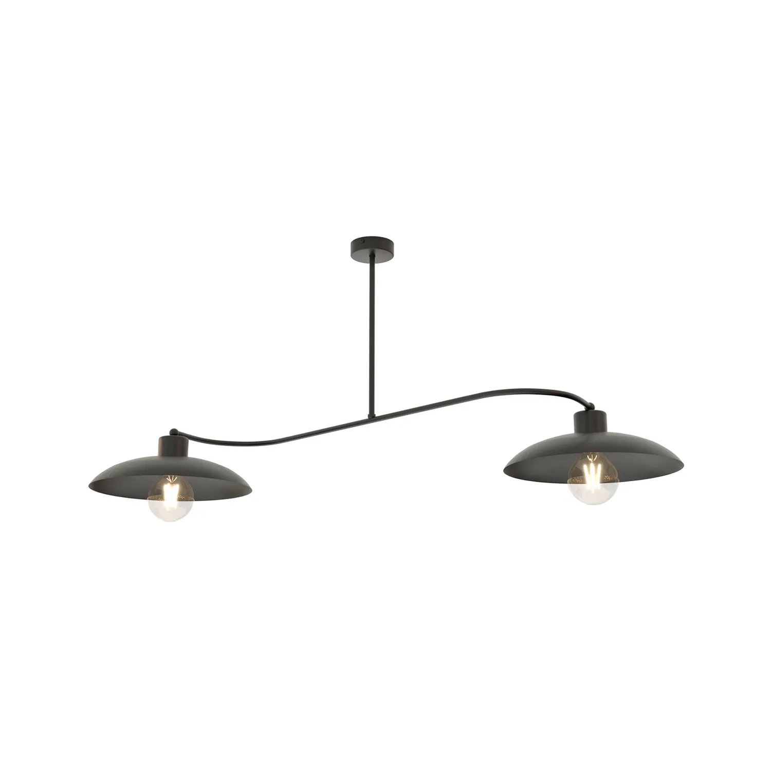 Foster Deckenleuchte Lampe Led Schwarz Metall 2 Flammig 100 Cm Beleuchtung Lampe B-Ware