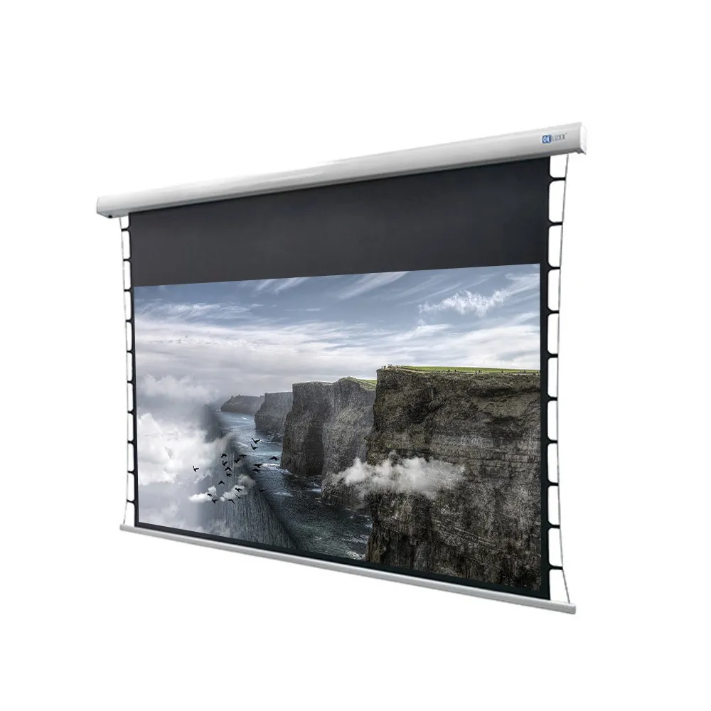 DELUXX Cinema Motorleinwand Tension 203 x 114cm, 92" - 4k Pro Fibre MWHT
