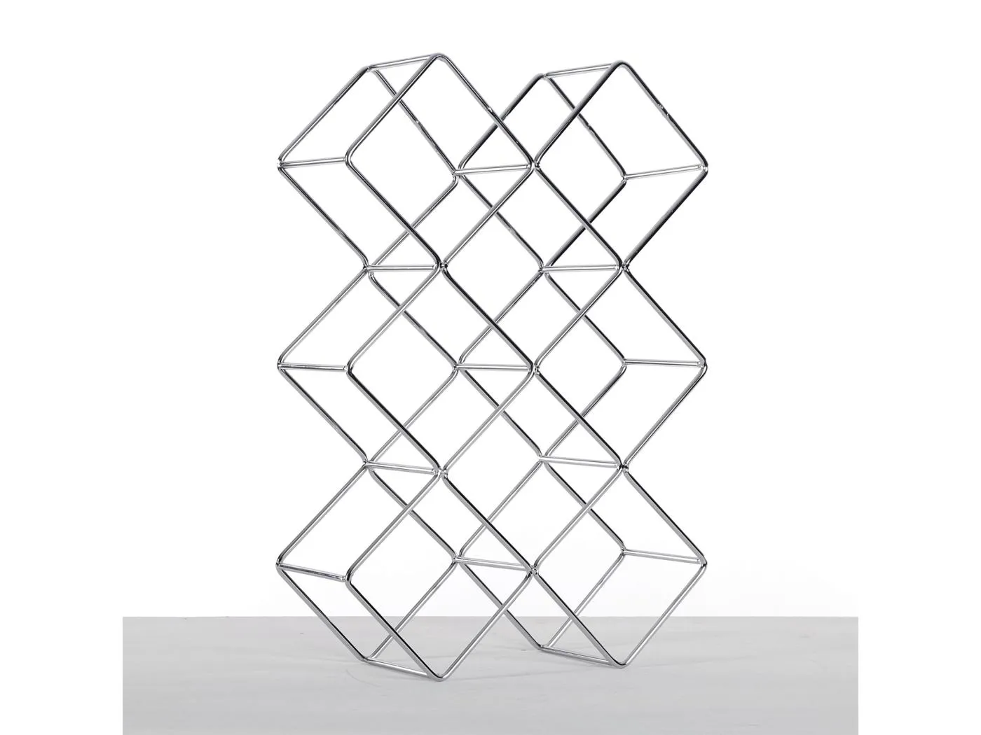 FLASCHENHALTER QUADRAT Metall silber