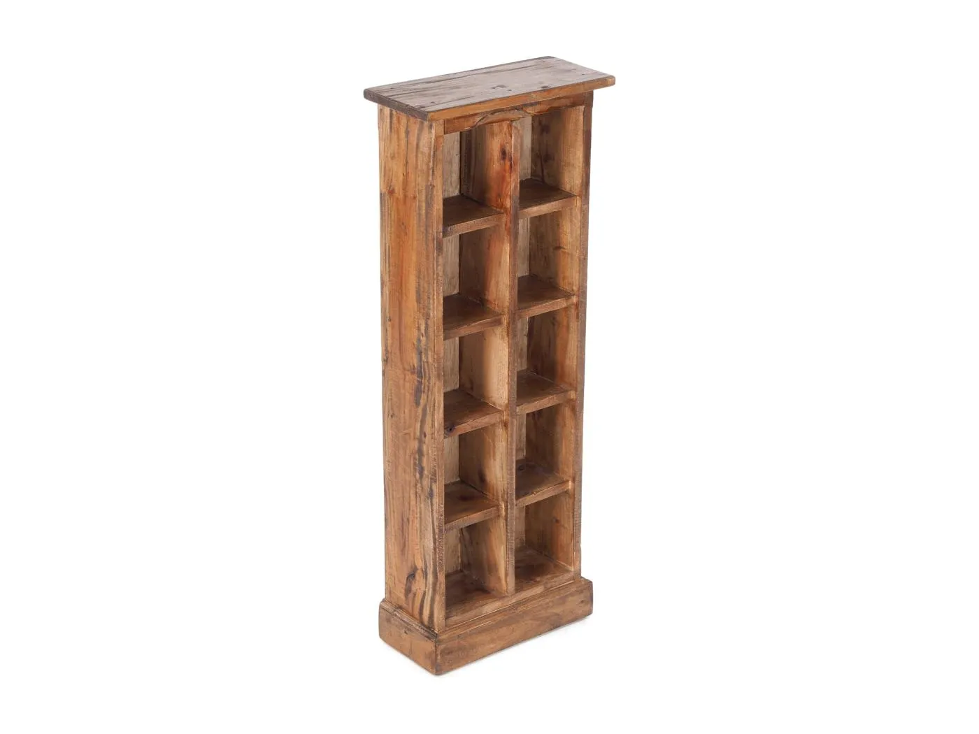 CD & BÜCHERREGAL NATURE Recyclingholz braun