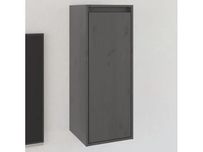 Wandschrank Grau 30x30x80 cm Massivholz Kiefer