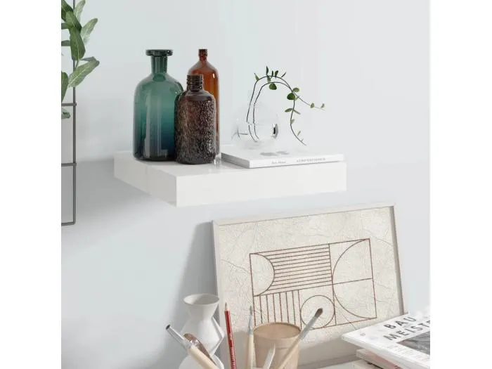 Schweberegal Hochglanz-Weiß 23x23,5x3,8 cm MDF