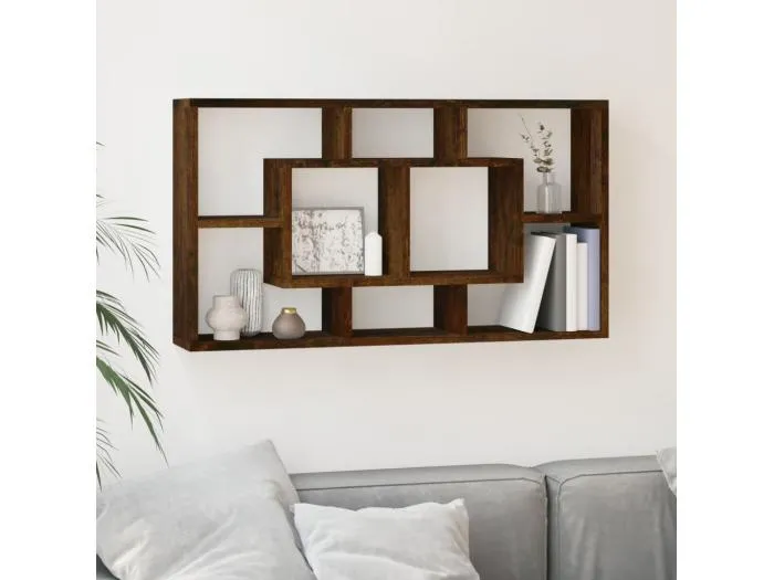 Wandregal mit 8 Fächern Räuchereiche