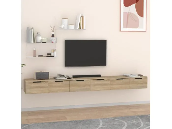 Wandschränke 2 Stk. Sonoma-Eiche 102x30x20 cm Holzwerkstoff