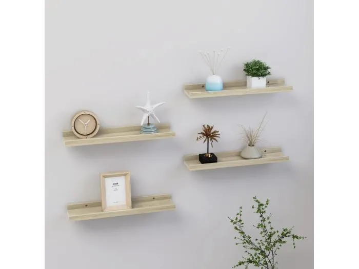 Wandregale 4 Stk. Sonoma-Eiche 40x9x3 cm