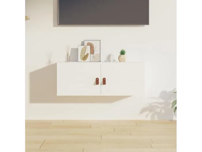 Wandschrank Weiß 80x30x30 cm Massivholz Kiefer