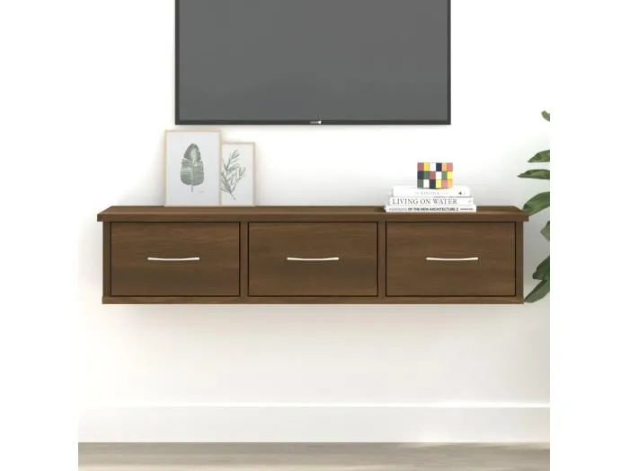 Wandschrank Braun Eichen-Optik 88x26x18,5 cm Holzwerkstoff